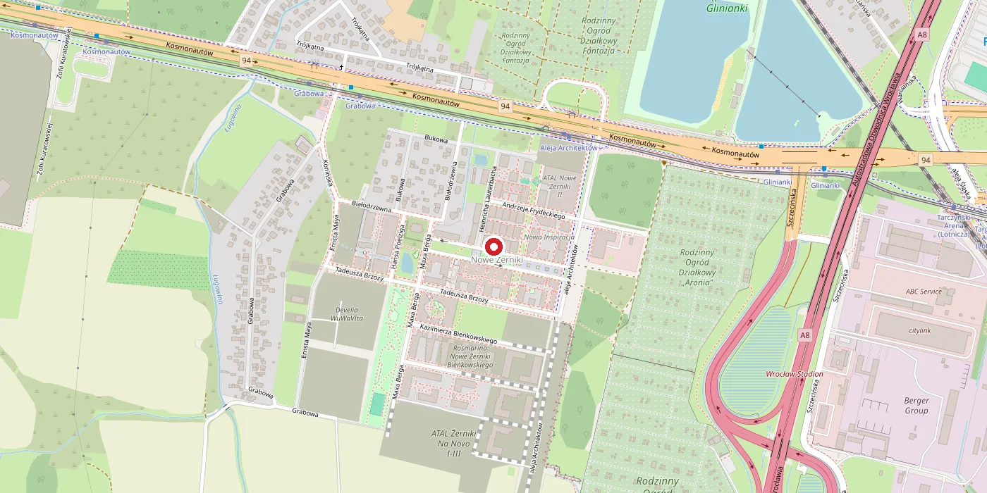 Mapa dojazdu do Centrum Kardiologii OD SERCA, ul. Barskich 12, Wrocław
